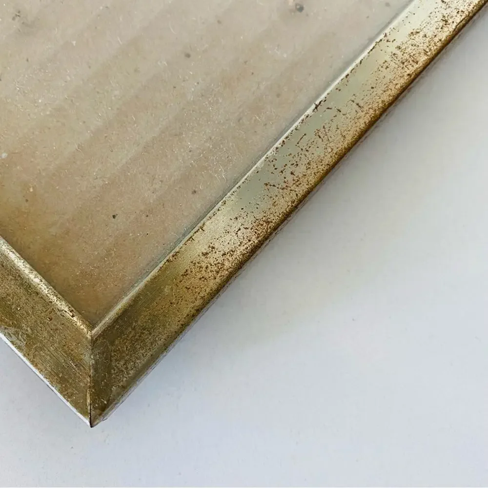 VINTAGE Antiqued Yellow Gold Basic Modern Metal Photo Picture Frame Y2K 90s